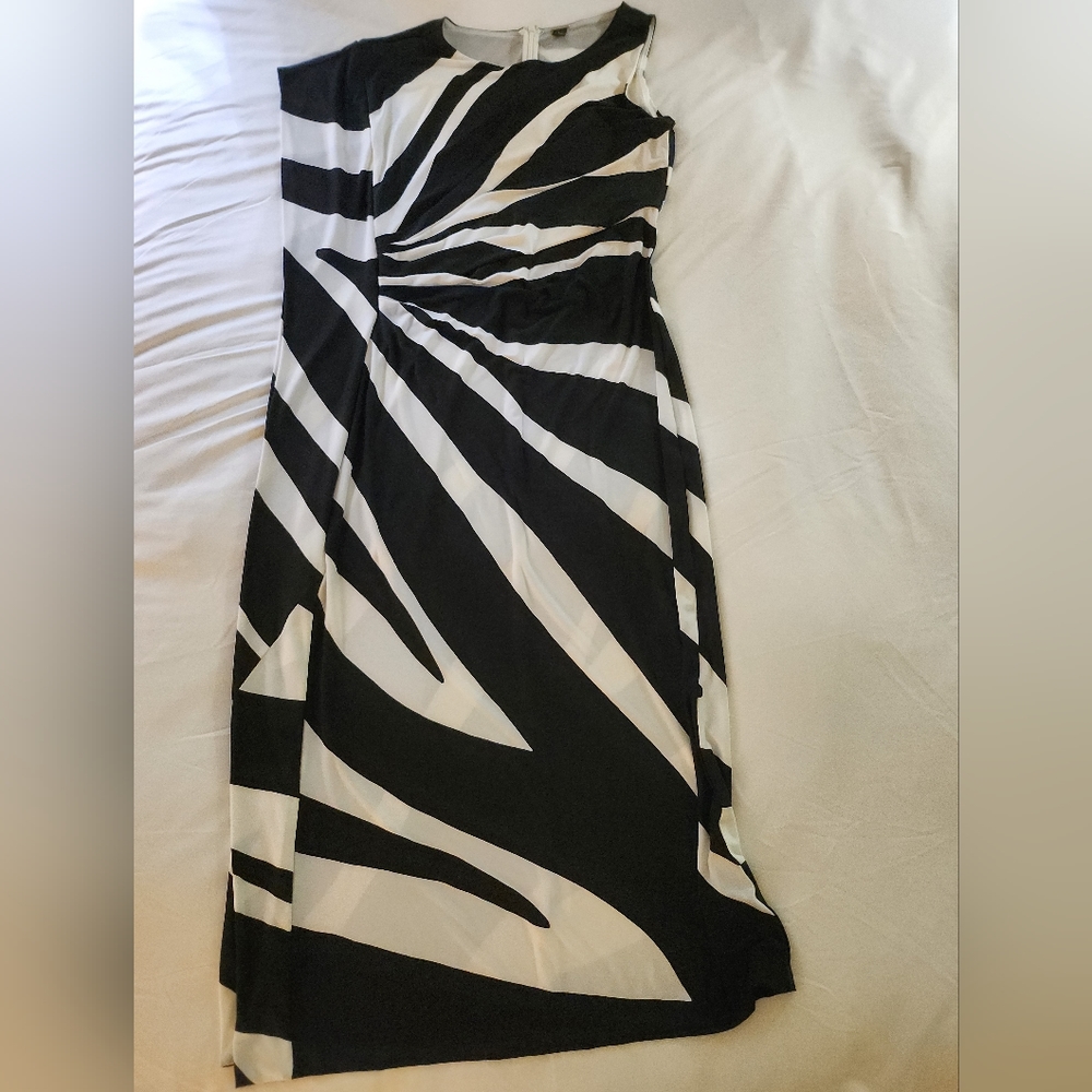 Asymmetrical Sleeveless Black Label by Chico's Maxi Dress Size 1